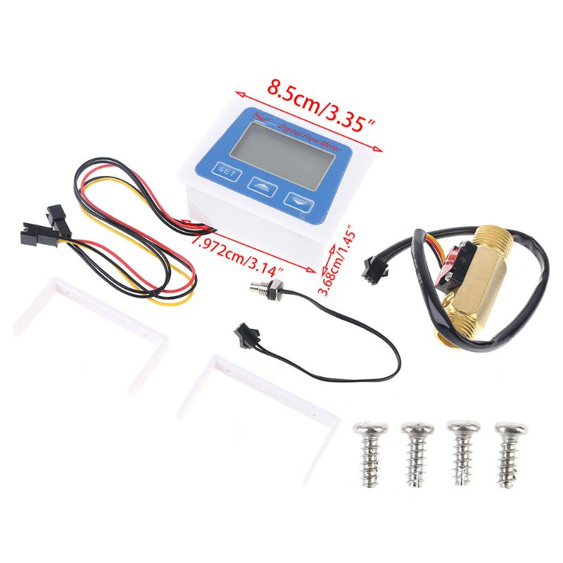 Cảm Biến Đo Lưu Lượng Nước Kỹ Thuật Số Màn Hình LCD G1 2