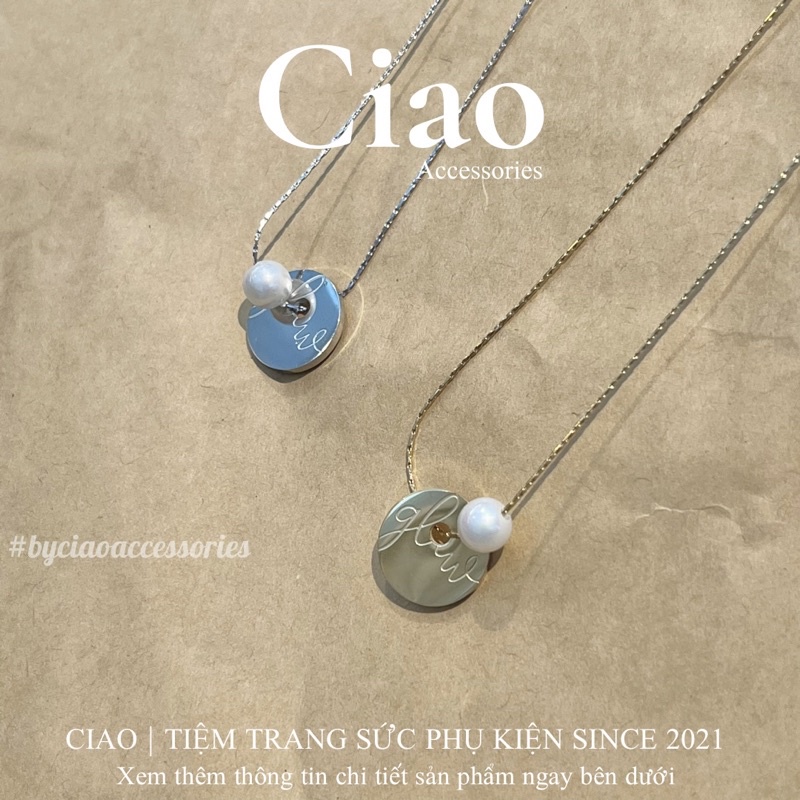 [HOẢ TỐC 1H] Dây chuyền/ Vòng cổ titan không gỉ thiết kế đính hạt ngọc mã 94 Ciao accessories