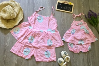 Set mẹ mặc nhà 2 dây lanh(lẻ mẹ)