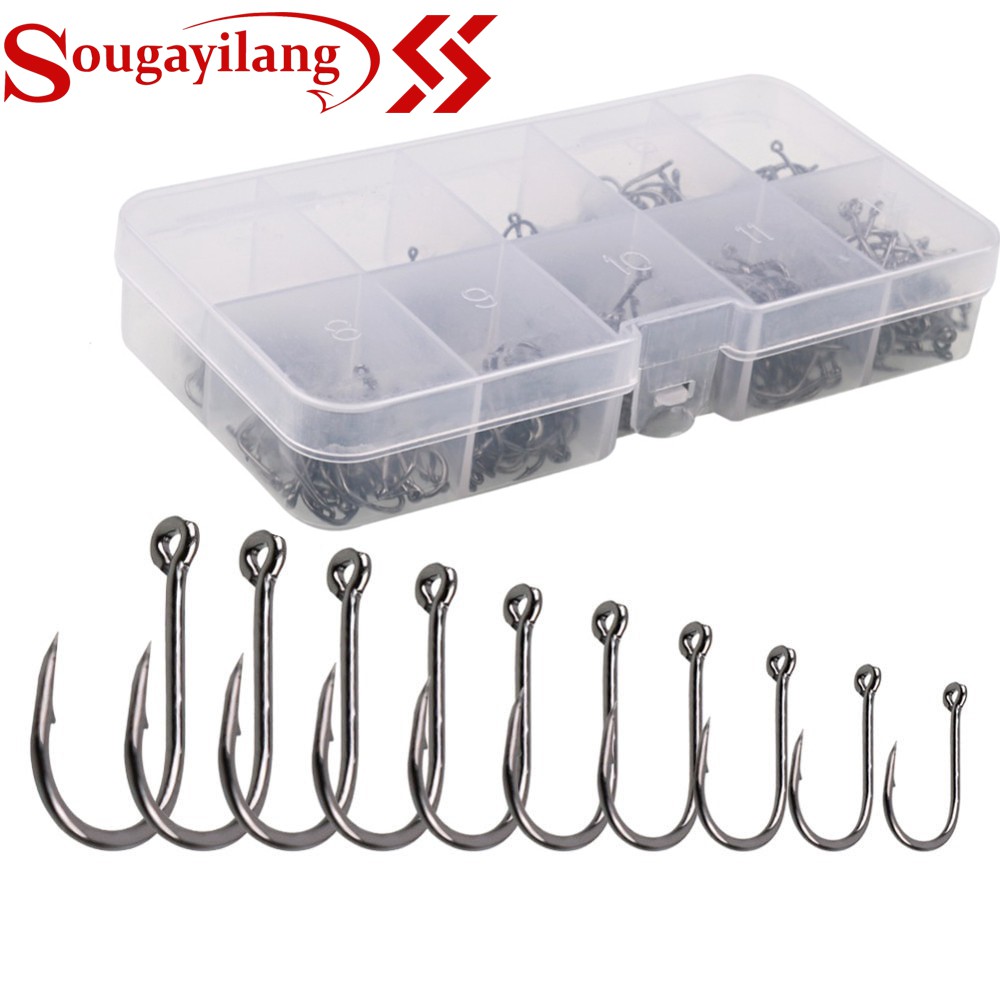 Set 500 Lưỡi Câu Có Hộp Sougayilang Có Ngạnh Bằng Thép Carbon Cao Cấp Tiện Dụng