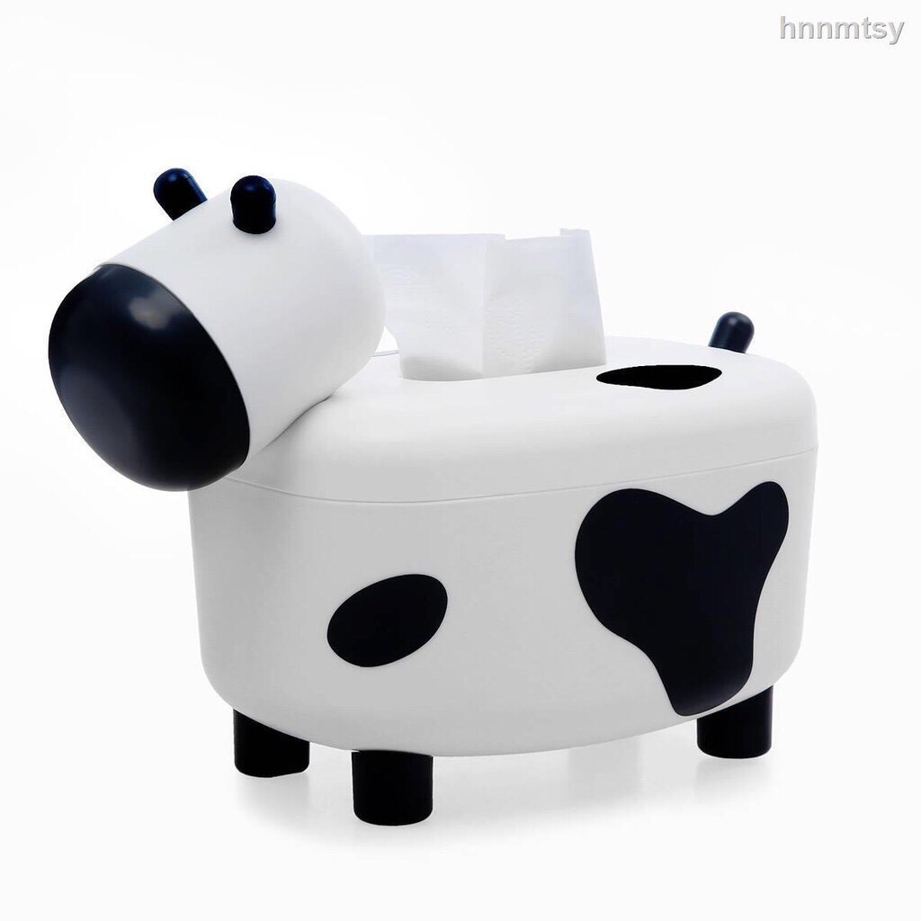 Hộp đựng giấy ăn 💝𝐅𝐑𝐄𝐄 𝐒𝐇𝐈𝐏💝 tích hợp ống đựng tăm hình bò sữa siêu cute