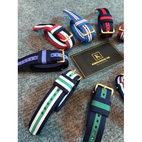 Dây Đồng Hồ Vải Dù NATO Sọc Thời Trang Cao Cấp