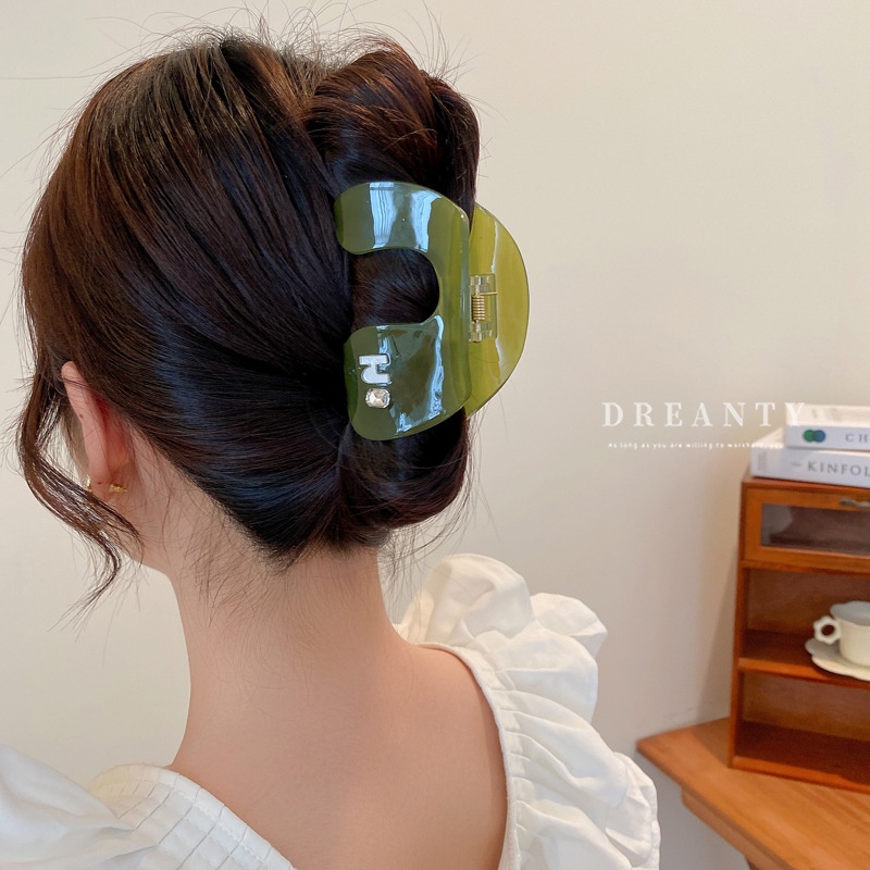 Kẹp Tóc Hình Vòm Chữ H Đính Đá Đơn Giản Thời Trang Hàn Quốc