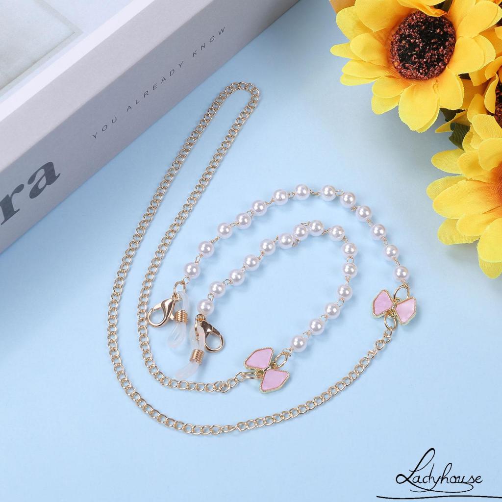 Dây đeo mắt kính đính ngọc trai có thể điều chỉnh độ dài