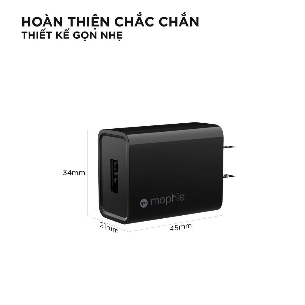 Sạc MOPHIE 10W USB-A sạc nhanh cho IP/tablet táo