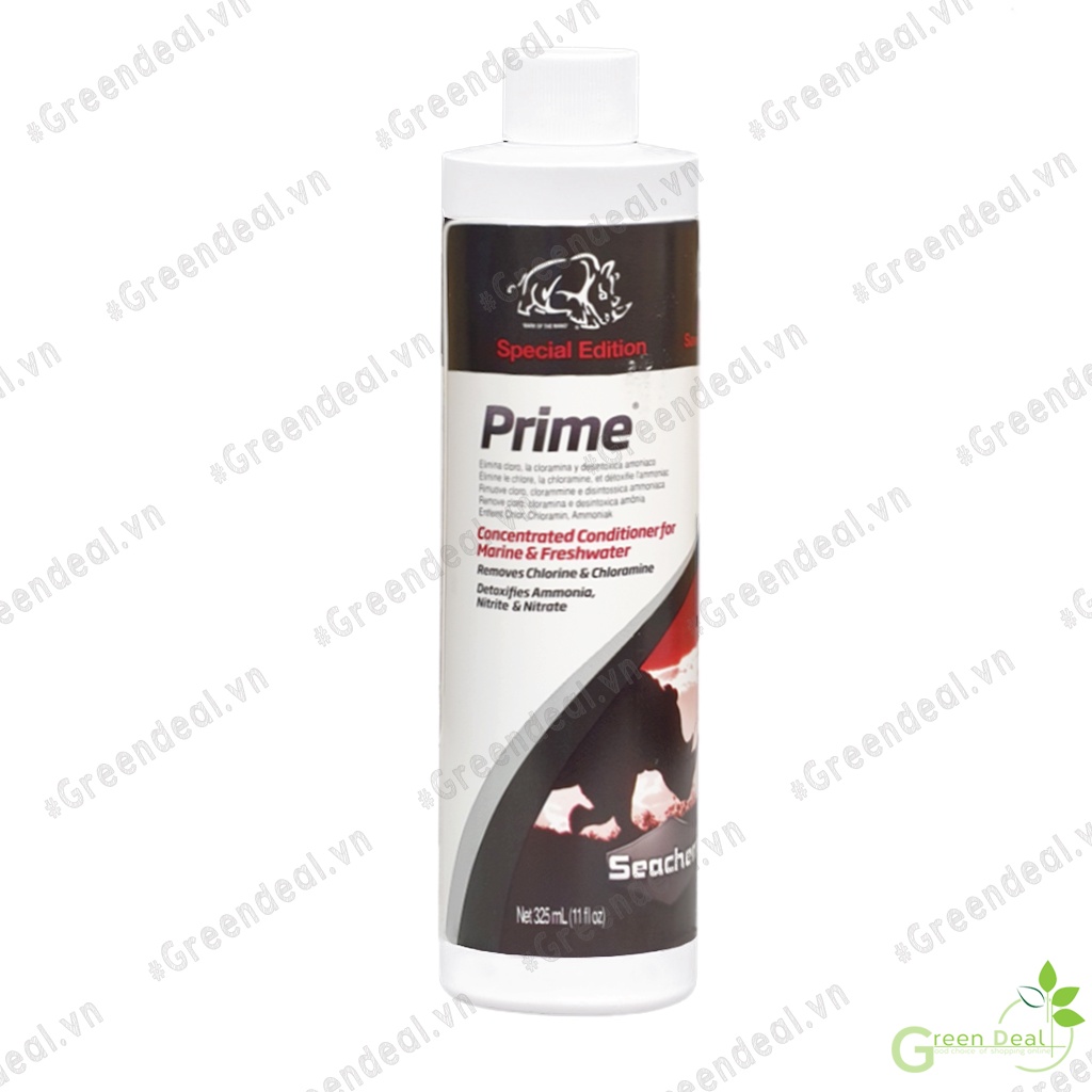 SEACHEM - Prime 30% More Free (Chai 325 ml) | Khử Clo, NH3, NO2, NO3 cho nước hồ cá thủy sinh, hồ cá biển