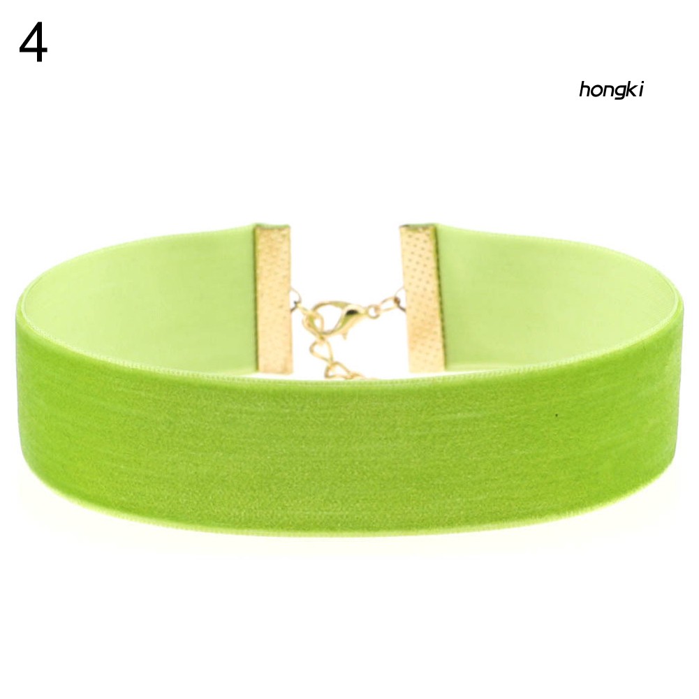Vòng Cổ Choker Vải Nhung Bản Rộng Phong Cách Gothic Thời Trang Nhiều Màu Sắc Cho Nữ