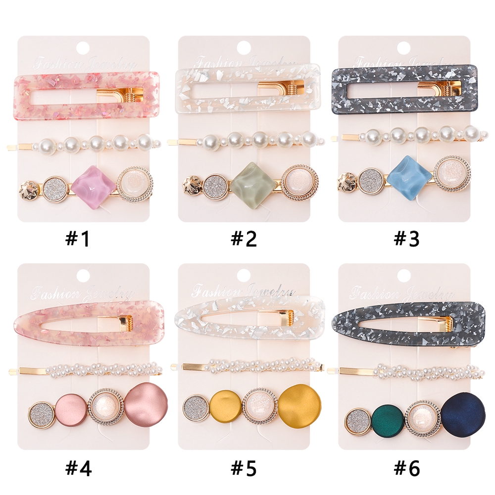 Set 3 kẹp tóc trang trí ngọc trai thanh lịch trẻ trung