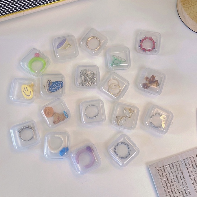 Hộp Đựng Trang Sức Mini Bằng Nhựa Trong Suốt