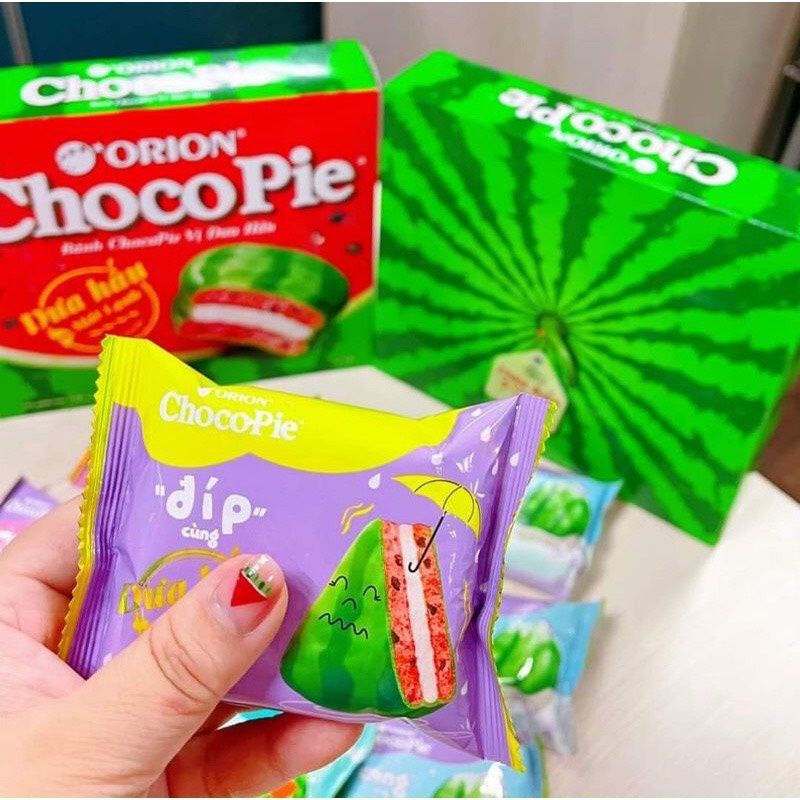 Bánh Chocopie Orion Dưa Hấu Mát Lạnh Hộp 12 cái