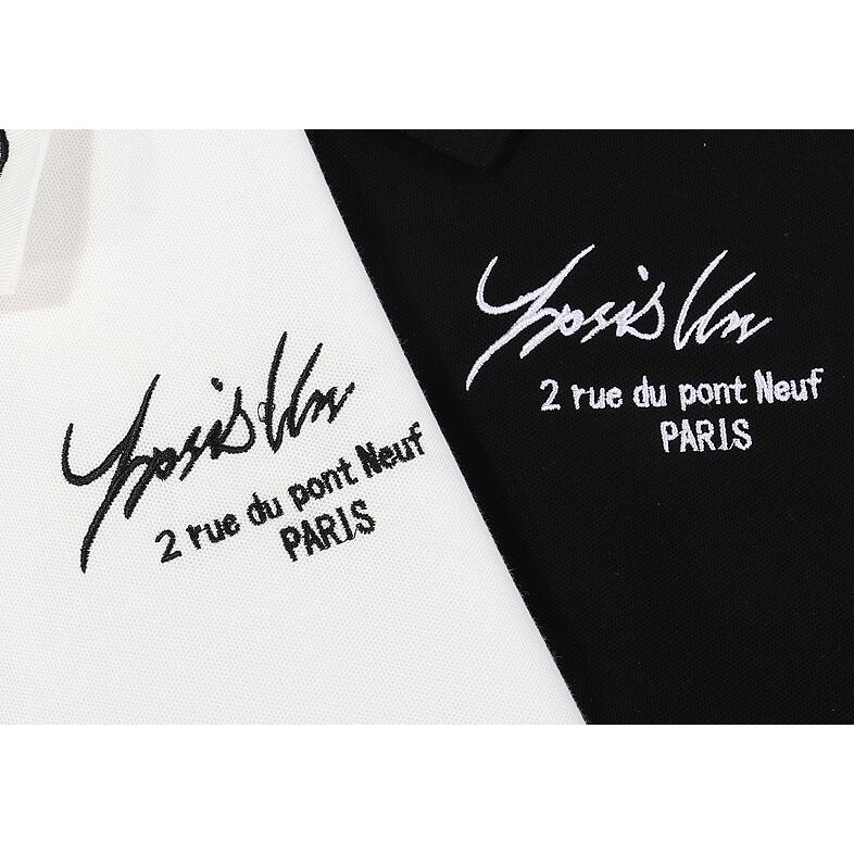 Áo thun polo tay ngắn thêu họa tiết LV thời trang cho nam và nữ