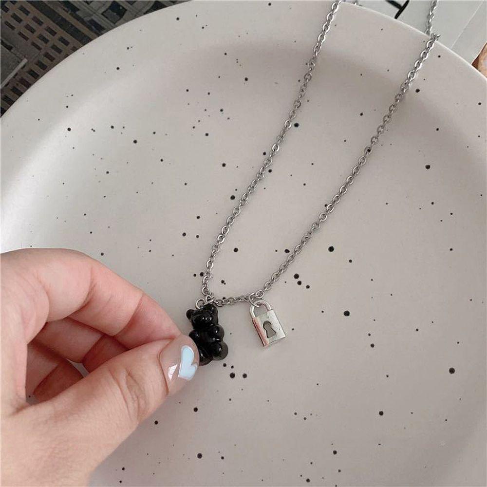 Vòng cổ Mặt Nhựa Resin Màu Trơn Dễ Thương Phong Cách Hàn Quốc Cho Cặp Đôi