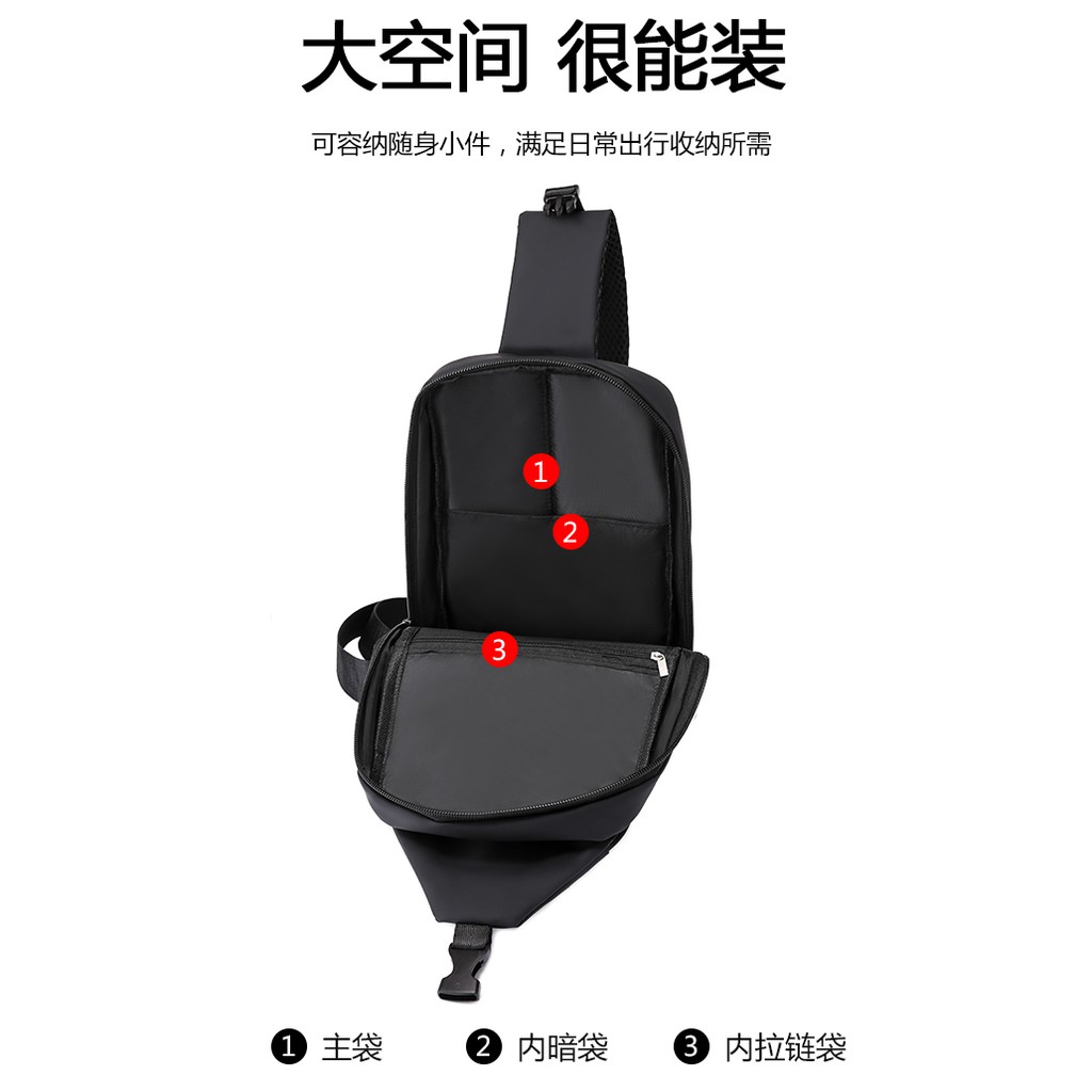 Túi đeo chéo ngực đa năng chống thấm nước phong cách Nhật Bản thời trang cho nam | BigBuy360 - bigbuy360.vn