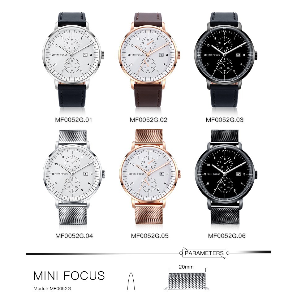 ĐỒNG HỒ NAM MINI FOCUS 0052 DÂY LỤA THÉP CAO CẤP, KIỂU DÁNG HIỆN ĐẠI Bán lẻ giá sỉ