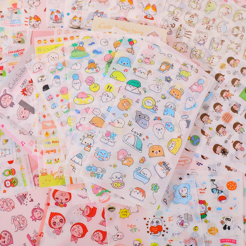 Sticker Cute Dán Sổ Mix Nhiều Mẫu, Set 6 Tấm