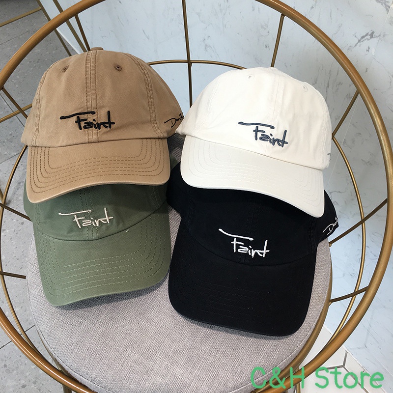 Mũ lưỡi trai nam nữ, nón kết lưỡi trai thêu chữ Faint form unisex phong cách Ulzzang Hàn Quốc cá tính năng động NTQ10