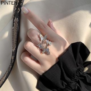 Mori Series Bướm Cao Cấp Micro-Dát Mở Chỉ Số Nhẫn ins Hợp Thời Trang Ánh Sáng Sang Trọng Thoáng Mát Phong Cách Nhẫn Nữ