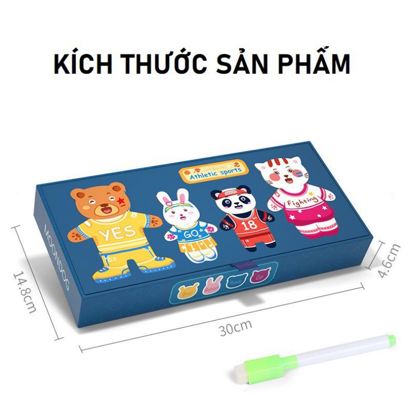 Đồ chơi thay quần áo gia đình gấu/thỏ theo từng chủ đề trang phục kích thích trí tưởng tượng và khiếu thẩm mỹ của bé