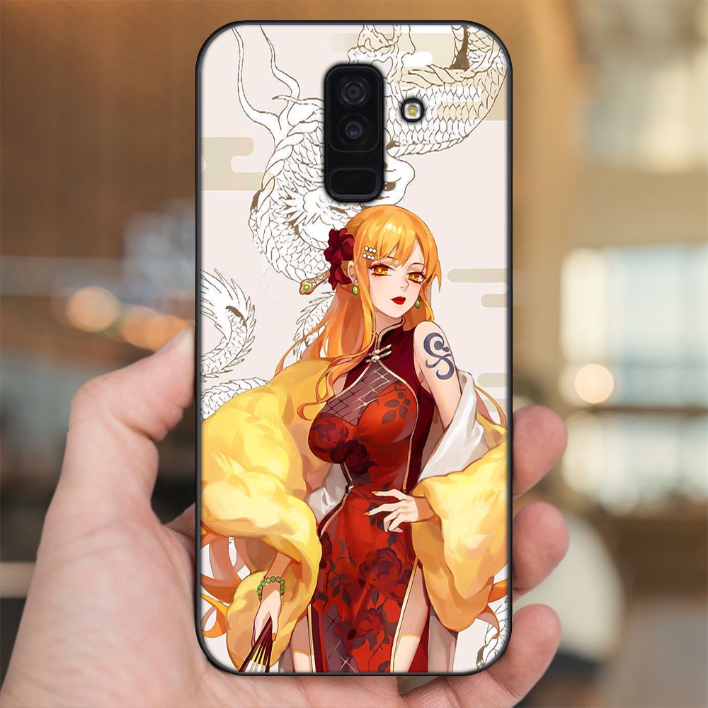 Ốp lưng Samsung A6 Plus viền đen in hình Nami One Piece Đảo Hải Tặc