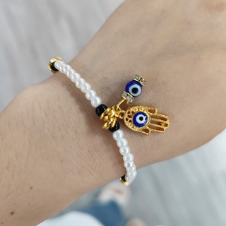 Gmai Phước Lành Ác Mắt Vòng Tay Nữ Mắt Xanh May Mắn Ngọc Trai Cặp Đôi Lắc Tay Quà Tặng Sinh Nhật Trang Sức