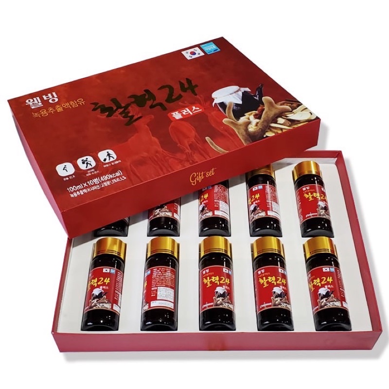 Nước Hồng Sâm Nhung Hươu Hàn Quốc Cao Cấp,  Hộp 10 lọ