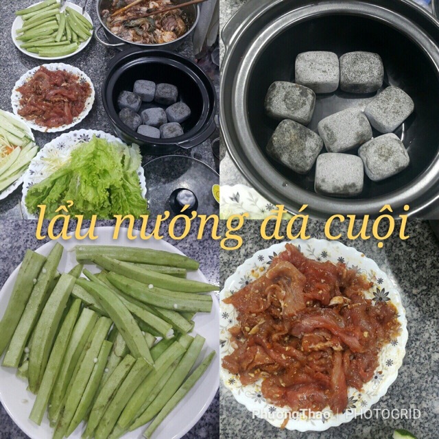 Đá cuội nướng thịt, hải sản