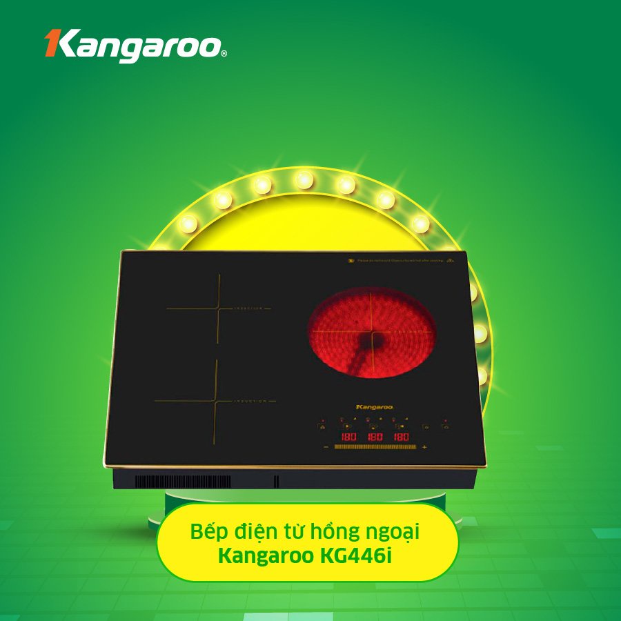 Bếp điện từ hồng ngoại Kangaroo KG446i, công suất tới 5800W, 3 vùng nấu