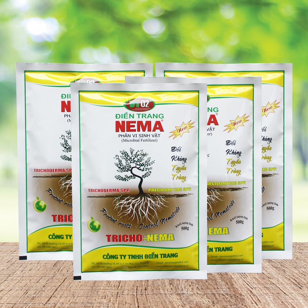 Combo 4 gói phân vi sinh vật NEMA 500g, đối kháng tuyến trùng và nấm bệnh gây hại