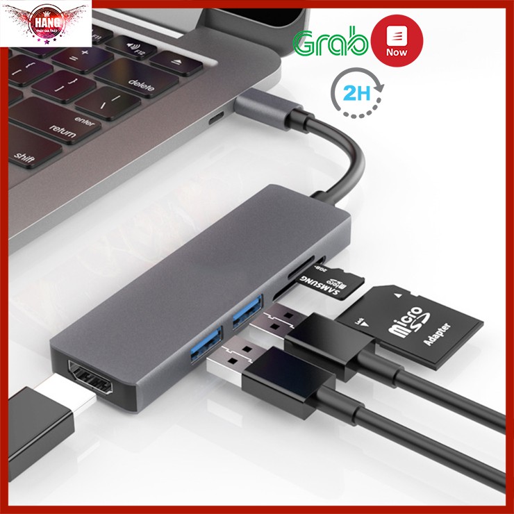 Bộ chia hub usb type-c ra 5 cổng HDMI, USB, TF, SD 10511