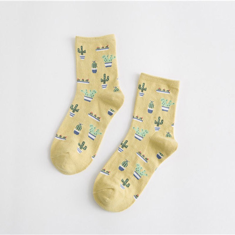 Vớ Cotton In Hình Cây Xương Rồng Dễ Thương