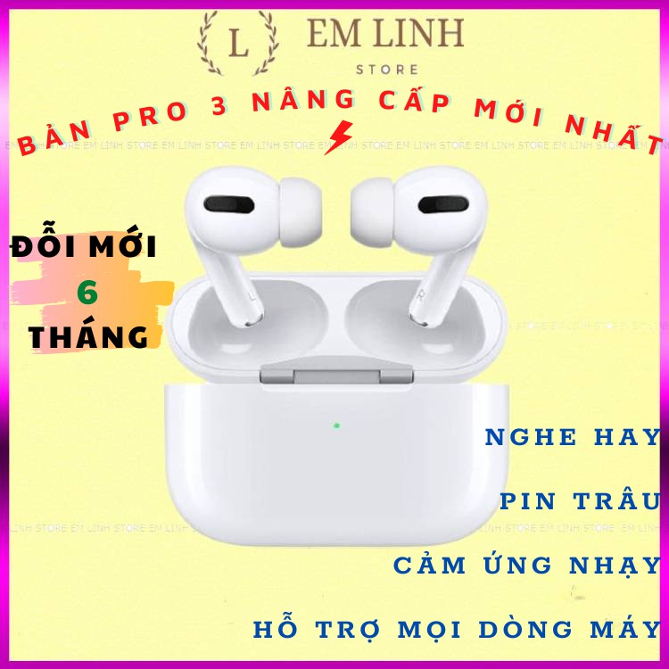 Tai Nghe Bluetooth Pro 3 tws kết nối không dây, Cửa Sổ Tự Động Kết Nối, Hỗ Trợ Mọi Dòng Máy( in pro 3)