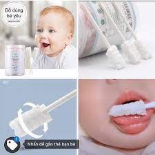 Gạc rơ lưỡi V-Cool 50pc vệ sinh răng miệng cho bé ( Hộp màu hồng 50 gói )