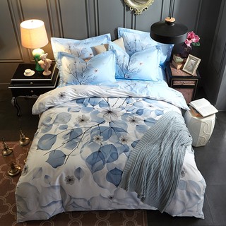 BỘ CHĂN GA GỐI COTTON NHẬT CAO CẤP HỌA TIẾT LÁ XANH NHẠT (kèm ảnh thật)