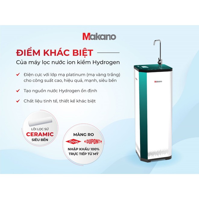 Máy lọc nước phong thuỷ ION kiềm Makano MKW-43608I - 8 cấp tạo nước ion kiềm