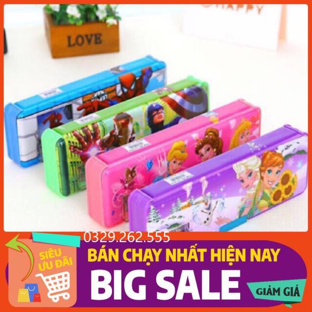 (FreeShip) Hộp đựng bút nhựa 2 mặt có nam châm nhiều nhình siêu cute