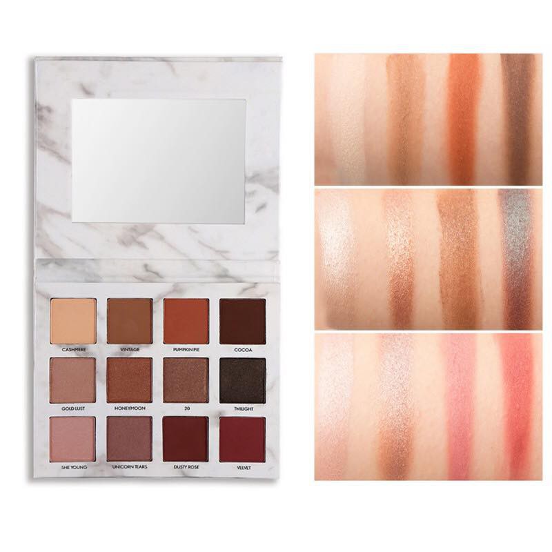 BẢNG PHẤN MẮT BH COSMETIC MARBLE COLLECTION WARM STONE - 12 COLOR EYESHADOW PALETTE