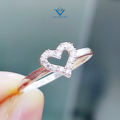 Nhẫn bạc Nhẫn trái tim đính đá bạc ta_van jw