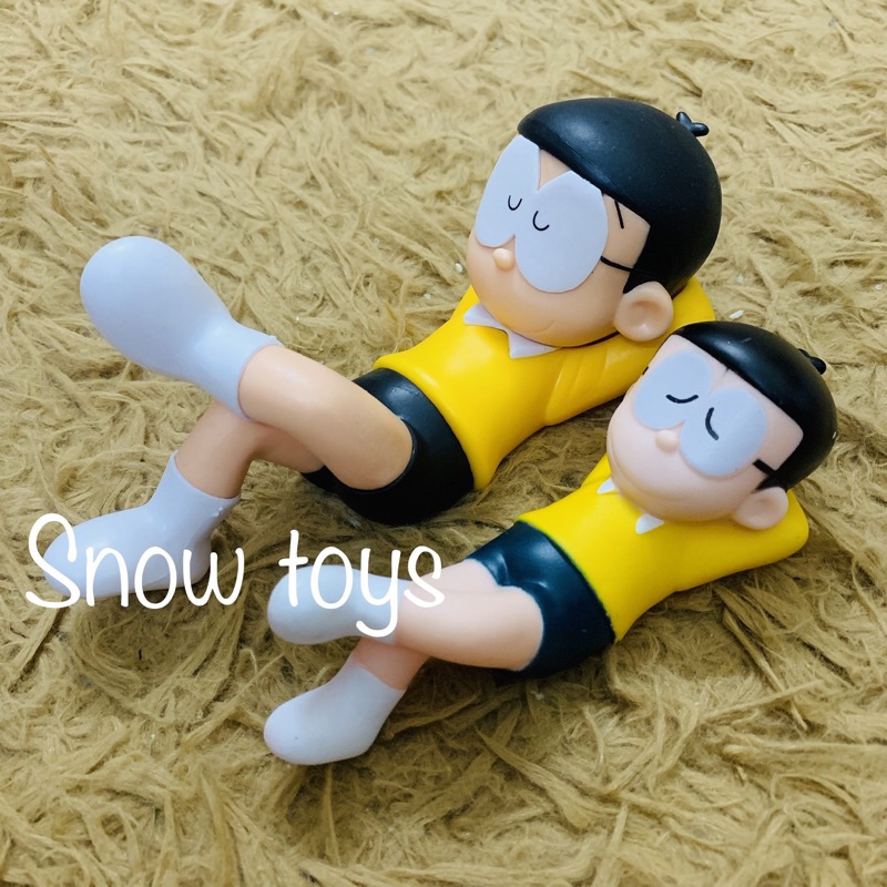 Mô hình Nobita nằm ngủ - Doraemon cầm bánh - Bánh rán Dorayaki - Doremon nằm ngủ - Nobi Nobita Doremon vẫy tay