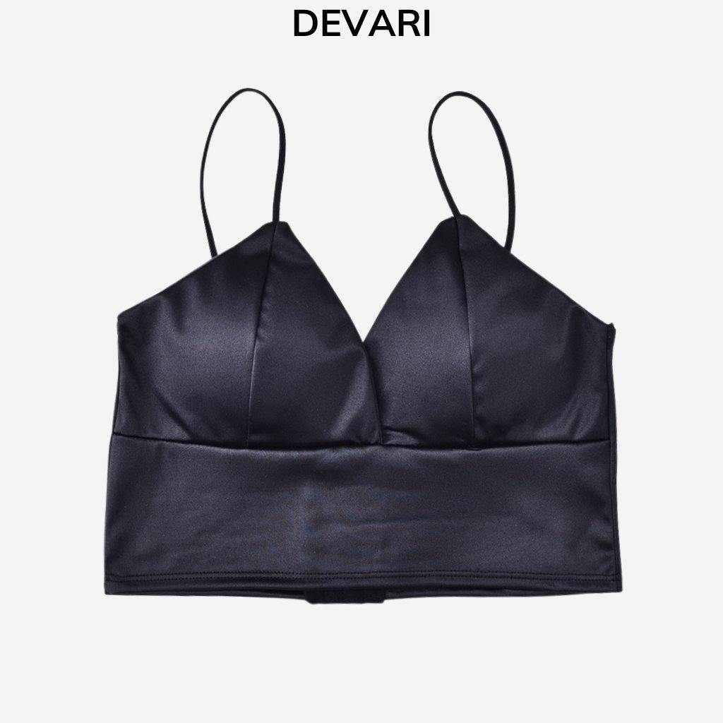 Áo bra nữ 2 dây satin phi bóng mặc gợi cảm DEVARI B264