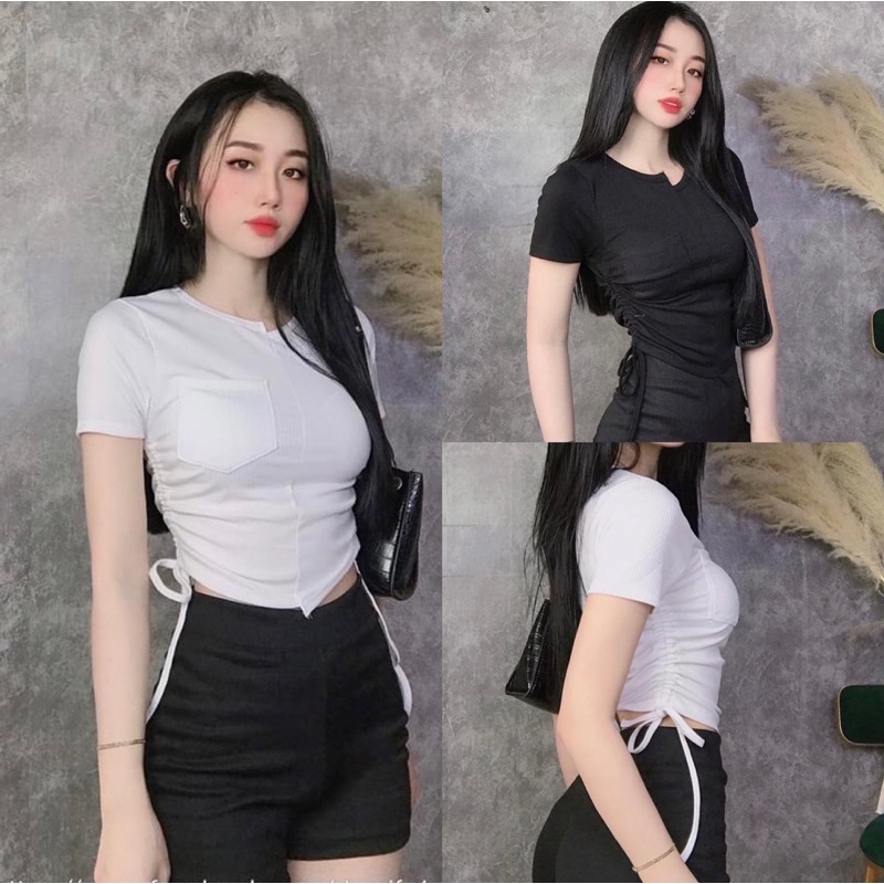Áo thun body cổ lệch tay ngắn [ BO RIP ]