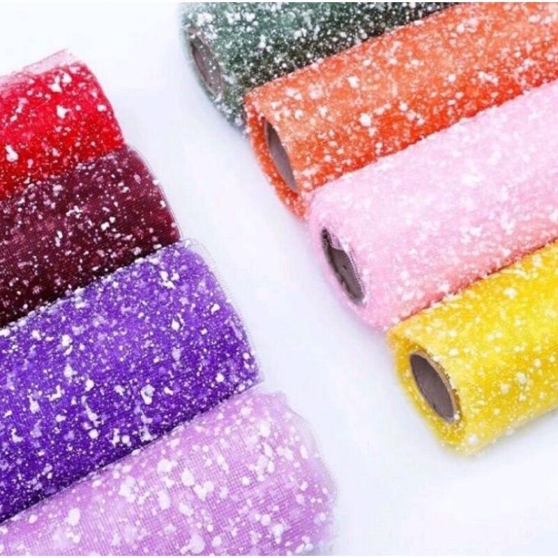 Giấy lưới tuyết gói hoa, giấy mếch vàng, giấy lưới nhện gói hoa bọc quà kích thước 1 cuộn 3.5m đến 5m loại dày đẹp