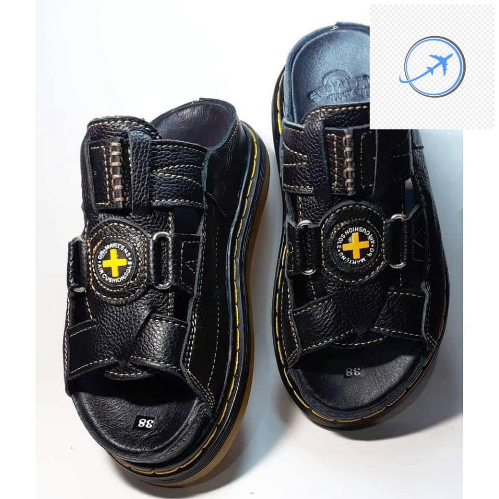 Dép Doctor Nam Quai Ngang Dr.Martens Da Bò Cao Cấp Đế Lót Da Bò Hàng VNSX 65D3