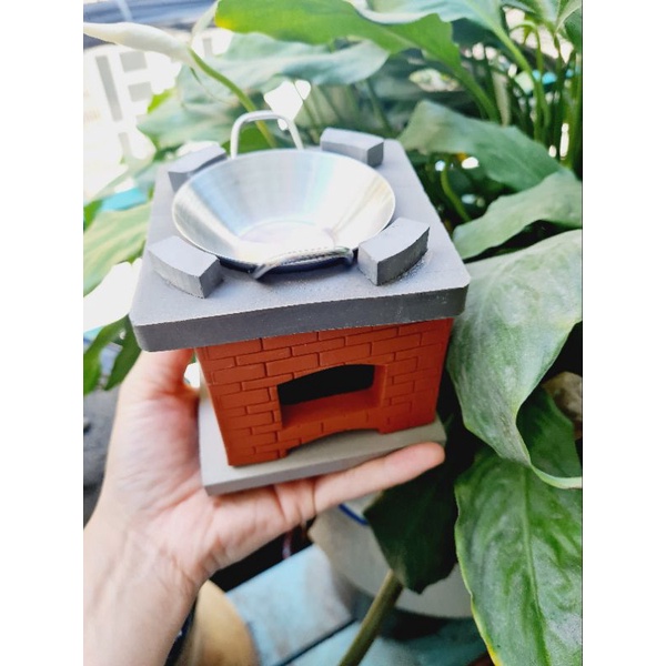 (vid nấu thử)Chảo không gỉ Mini dành cho mô hình nấu ăn dollhouse , miniature