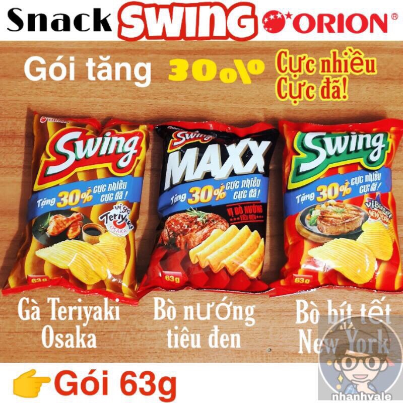 Bánh snack khoai tây Ostar/ Swing/ Lays nhiều vị 63gr