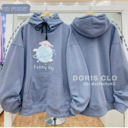 Áo Hoodies Nữ Chui Đầu Chất Nỉ Dày Mịn Nón Lớn 2 Lớp Form Rộng In Cừu Funny Mặc Đẹp Hot Trend NEW UNISEX