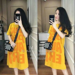 Đầm in chất vải cotton dày đẹp