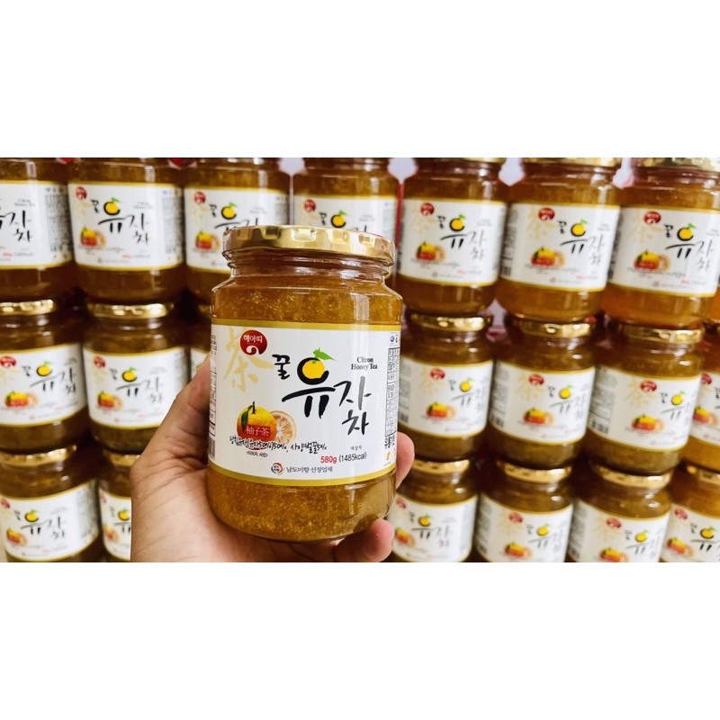 Mật Ong Chanh Đào Hàn Quốc Hũ 580g