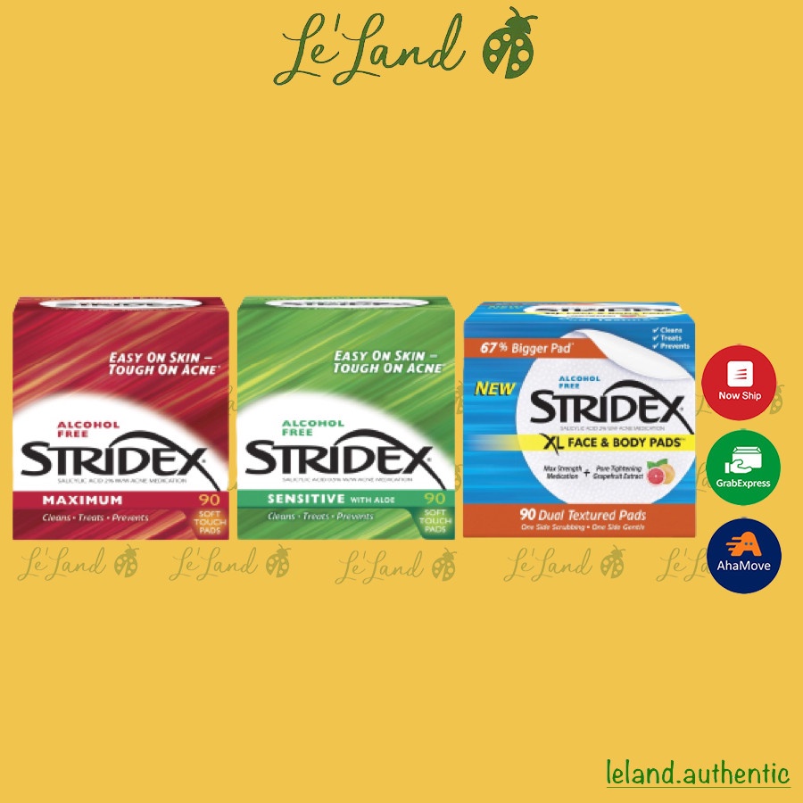 Bill US - Miếng lau giảm mụn Stridex Maximum BHA 2%