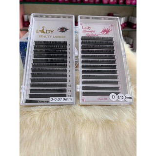 Mi Khay Lady Độ Cong D/U Volumn Classic Tạo Fan Nối Mi Đủ Các Độ Dày Chiều Dài - Lẻ 1 Khay