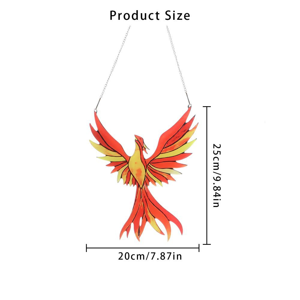 JANE Garden Stained Glass Window Decor Window Hangings Red Bird Window Ornament Home Decoration Living Room Suncatcher Panels